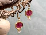 TAGLIAMONTE Designs (SH625) 925SS / YGP Venetian Cameo Earrings *Apollo, Chariot*Reg.$180