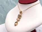 TAGLIAMONTE Designs (1843) 925SS/ YGP Triple Gemstone Pendant w/ Lemon Quartz, Rutillated Quarz, Citrine *Reg.$300