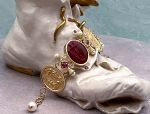 TAGLIAMONTE Designs (SH071-Red) 18K Cameo Bracelet w/ *Rubies, Pearls*Venus*Reg.$5500