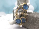 TAGLIAMONTE Design(1932) 925 SS/ YGP Venetian Cameo Bracelet *Pearls, Rubies*Reg.$475