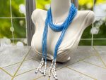 Versatile Apatite and Pearl Beaded Scarf Necklace (LDM7546)