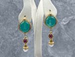 TAGLIAMONTE Designs (RS2198E) 925SS/YGP Venetian Intaglio Earrings *Busy Bee*Reg.$280