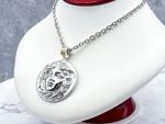 TAGLIAMONTE Designs (PN2672N) 925SS/Rhod. Cameo Necklace*Rondanini Medusa*Reg.$400