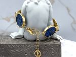 TAGLIAMONTE Designs (2359B) 925/YGP Lapis Lazuli Cameo Bracelet*Cupid*Reg.$500