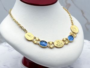 TAGLIAMONTE Designs (2350N) 925SS/YGP Venetian Cameo Necklace *Nereids*Reg.$425