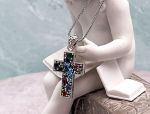 SAMUEL B *BJC* (59681P) 925 SS Cross Style Multi Gemstone Pendant*Reg.$350