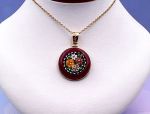 TAGLIAMONTE Designs (1923-N) 925SS/YGP Micromosaic Pendant*Miosotis*Reg.$250