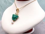 TAGLIAMONTE Designs (2164P) 925SS/YGP Malachite Cameo Pendant *Medusa*Reg.$250