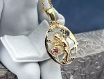 TAGLIAMONTE's Designs (LD3525) 14K Gold Cameo Enhancer Pendant *Cupid*Reg.$1000