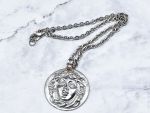 TAGLIAMONTE Designs (PN2672N) 925SS/Rhod. Cameo Necklace*Rondanini Medusa*Reg.$400