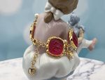 TAGLIAMONTE Design(2121B) 925 SS/YGP Venetian Cameo Bracelet *Pearls, Rubies*Reg.$475