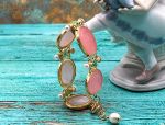 TAGLIAMONTE Designs (HQ136) 925SS/YGP Cameo Bracelet with Gemstones*Reg.$690