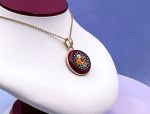 TAGLIAMONTE Designs (1923-N) 925SS/YGP Micromosaic Pendant*Miosotis*Reg.$250