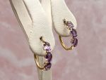 14K Yellow Gold Amethyst Hoop Earrings (2804)*Reg.$180