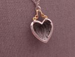 Lagos (947) 925 SS + 18K Heart "Caviar" Fluted Pendant with Chain