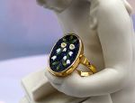 TAGLIAMONTE Designs (2153R) 925SS/YGP Micromosaic Ring*Miosotis*Size 7*Reg.$170