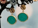 TAGLIAMONTE Designs (2079E) 925SS/YGP Venetian Cameo Earrings *Medusa, Pegasus*Reg.$280