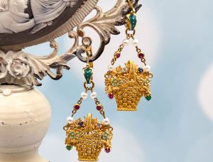 TAG-LD4004E 18K Gold Multi Gemstone Earrings *Reg.$2000