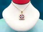 TAGLIAMONTE Designs (2157P) 925SS/YGP Micromosaic Pendant*Miosotis*Reg.$250