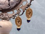 TAGLIAMONTE Designs (2334P) 925/YGP Cameo Pendant*Sapphire*Reg.$150