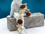 TAGLIAMONTE Design(PN2723B) 925SS/YGP Venetian Cameo Bracelet *Lemon Qtz*Reg.$500