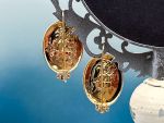 TAGLIAMONTE Designs (SH194) 14K Cameo Earrings w/ Diamonds*Terpsichore*Reg.$1600