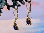 TAGLIAMONTE DESIGNS (1156) 925SS/YGP Lapis Bee Earrings*Reg.$100