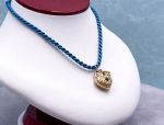 Arts Elegance (1112) 14K Heart Pendant with Key Blue Topaz Accent *Reg. $900*