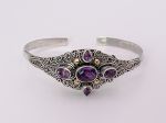 SAMUEL B *BJC* (61077BA.A) 925SS/18K Cuff Style Bracelet *Amethyst*