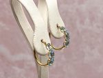 14K Yellow Gold Blue Topaz Hoop Earrings (2801)*Reg.$180