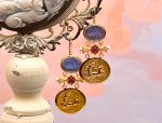 TAGLIAMONTE Designs (SH331-Blue) 18K Venetian Cameo Earrings w/ Pearls *Reg.$2500