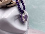 Chuck Clemency Designs (1116) 14K White Gold Amethyst and Diamond Heart Pendant *Gorgeous*Reg.$1500