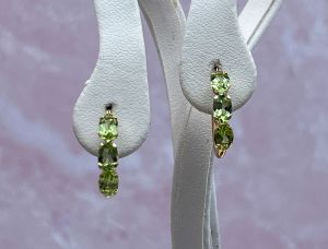 14K Yellow Gold Peridot Hoop Earrings (2803)*Reg.$180