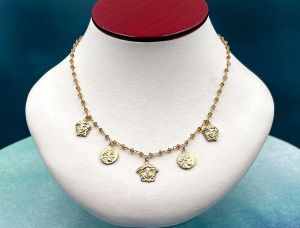 TAGLIAMONTE Designs (SH344-Cit) 925SS/YGP Cameo Necklace*Citrine*Medusa*Reg.$300