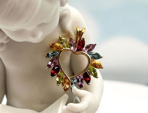 (LD4020P) 14K Multi-Gemstone Heart Pendant*Reg$450