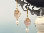 TAGLIAMONTE Designs (PN2708E) 925SS/YGP MOP Cameo Earrings*Reg.$185