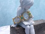 TAGLIAMONTE Designs (2163B) 925SS/YGP Cameo Bracelet*Pearls*Chrysoprase*Reg.$690