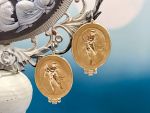 TAGLIAMONTE Designs (SH194) 14K Cameo Earrings w/ Diamonds*Terpsichore*Reg.$1600