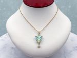 TAGLIAMONTE Designs (SH548-Aqua) 925SS/YGP Venetian Cameo Necklace *Sea Life Collection*Reg.$180