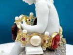 TAGLIAMONTE Design(PN2723B) 925SS/YGP Venetian Cameo Bracelet *Lemon Qtz*Reg.$500