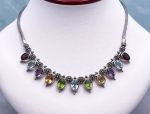 SAMUEL B *BJC* (58006N) 925SS  Multi-Gemstone Statement Necklace *Reg.$549*