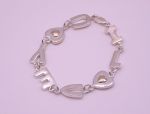 925 Sterling Silver / 14K "I Love You"  Bracelet (932)