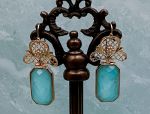 TAGLIAMONTE Designs (1874) 925SS/YGP Amazonite Earrings*Reg.$285