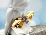 (LD1087) 14K Gold Bow Pin*Amethyst*Diamonds*Reg.$1500