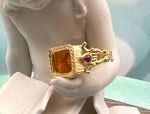 TAGLIAMONTE (1975) 925SS/YGP Venetian Intaglio Ring *Rubies *Lion*Reg.$200