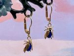 TAGLIAMONTE DESIGNS (1156) 925SS/YGP Lapis Bee Earrings*Reg.$100