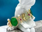 TAGLIAMONTE Design(PN2724B) 925SS/YGP Venetian Cameo Bracelet *Lemon Qtz*Reg.$500