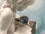 TAGLIAMONTE (1983R) 925SS/YGP Venetian Intaglio Ring*Rubies *Maened*Reg.$200