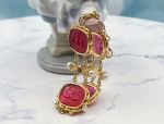 TAGLIAMONTE Design(2121B) 925 SS/YGP Venetian Cameo Bracelet *Pearls, Rubies*Reg.$475