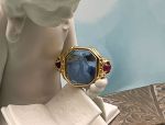 TAGLIAMONTE (1983R) 925SS/YGP Venetian Intaglio Ring*Rubies *Maened*Reg.$200